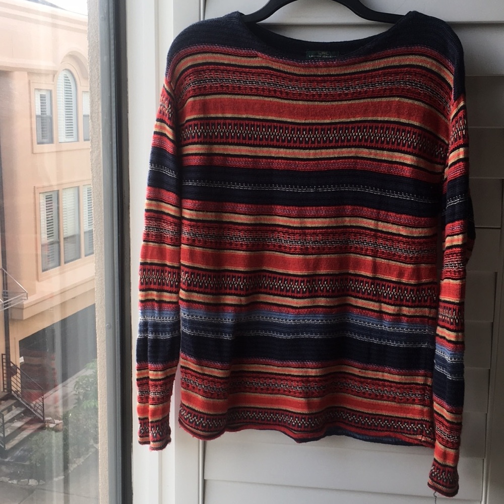 Cotton linen print Ralph Lauren sweater